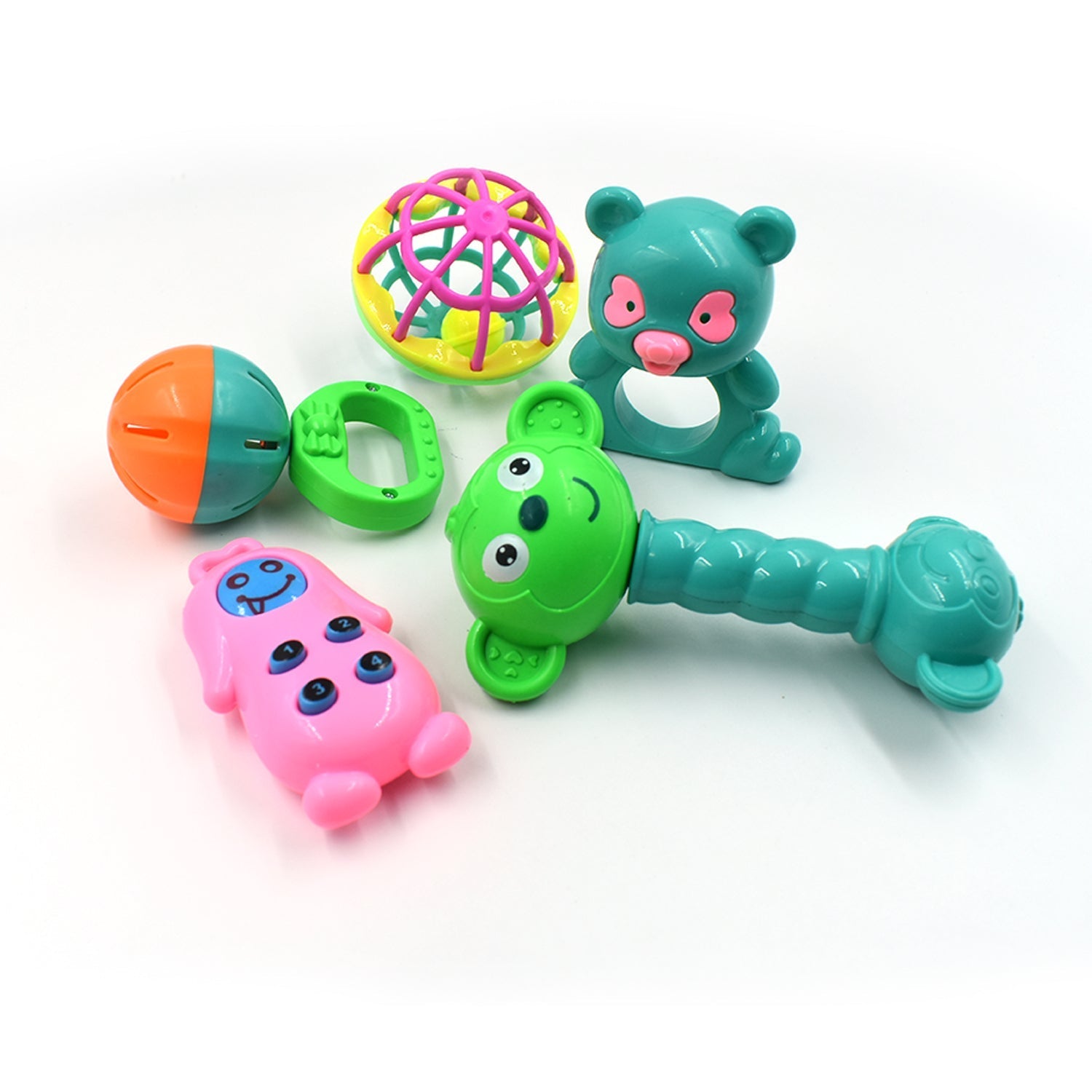 1938 AT38 5Pc Rattles Baby Toy and game for kids and babies for playing and enjoying purposes. 1938 AT38 5Pc Rattles Baby Toy and game for kids and babies for playing and enjoying purposes.